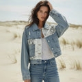 Boho Snake Print Denim Jacket