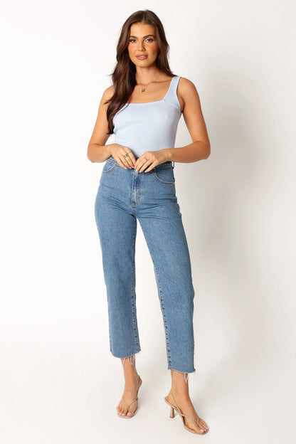 Vicki Rib Tank Blue
