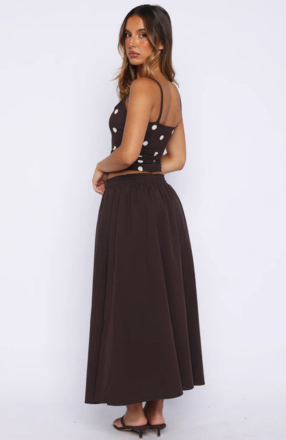 Lost In Your Love Maxi Skirt Chocolate