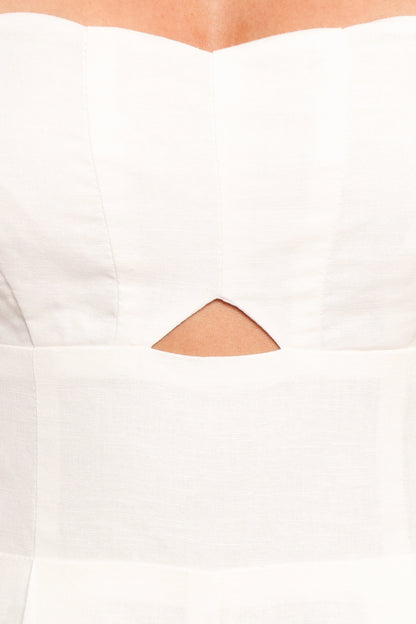 Metra Scalloped Jumpsuit White