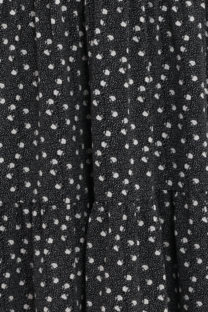 Vincent Tier Maxi Skirt Black Floral