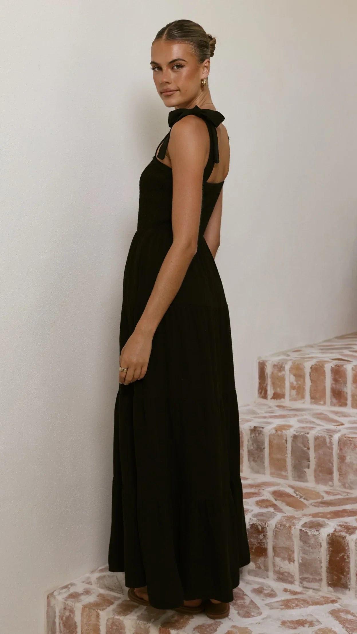 Carlina Tiered Maxi Dress Black