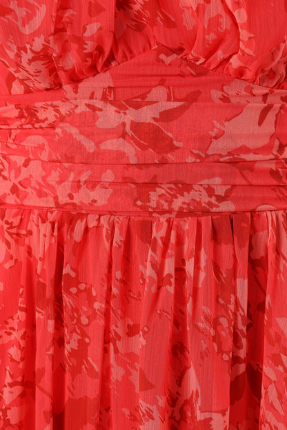 Primrose Halterneck Maxi Dress Red Floral