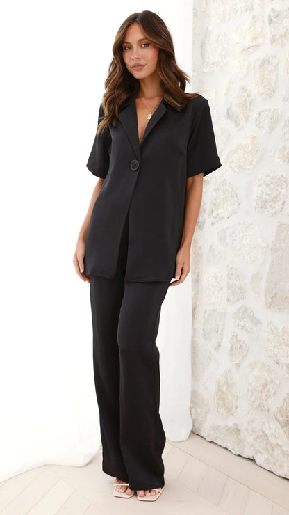 Imogen Button Pants Black
