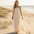 Boho Open Back Halter Maxi Dress