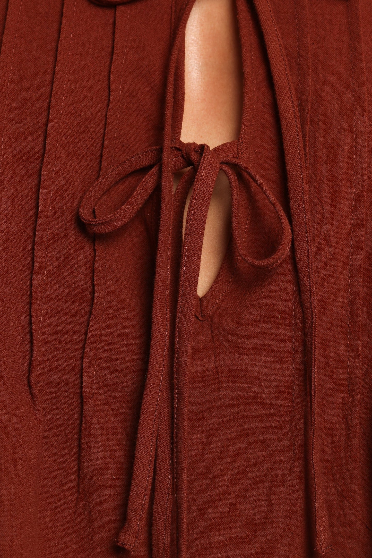 Nika Pleated Top Chocolate Brown