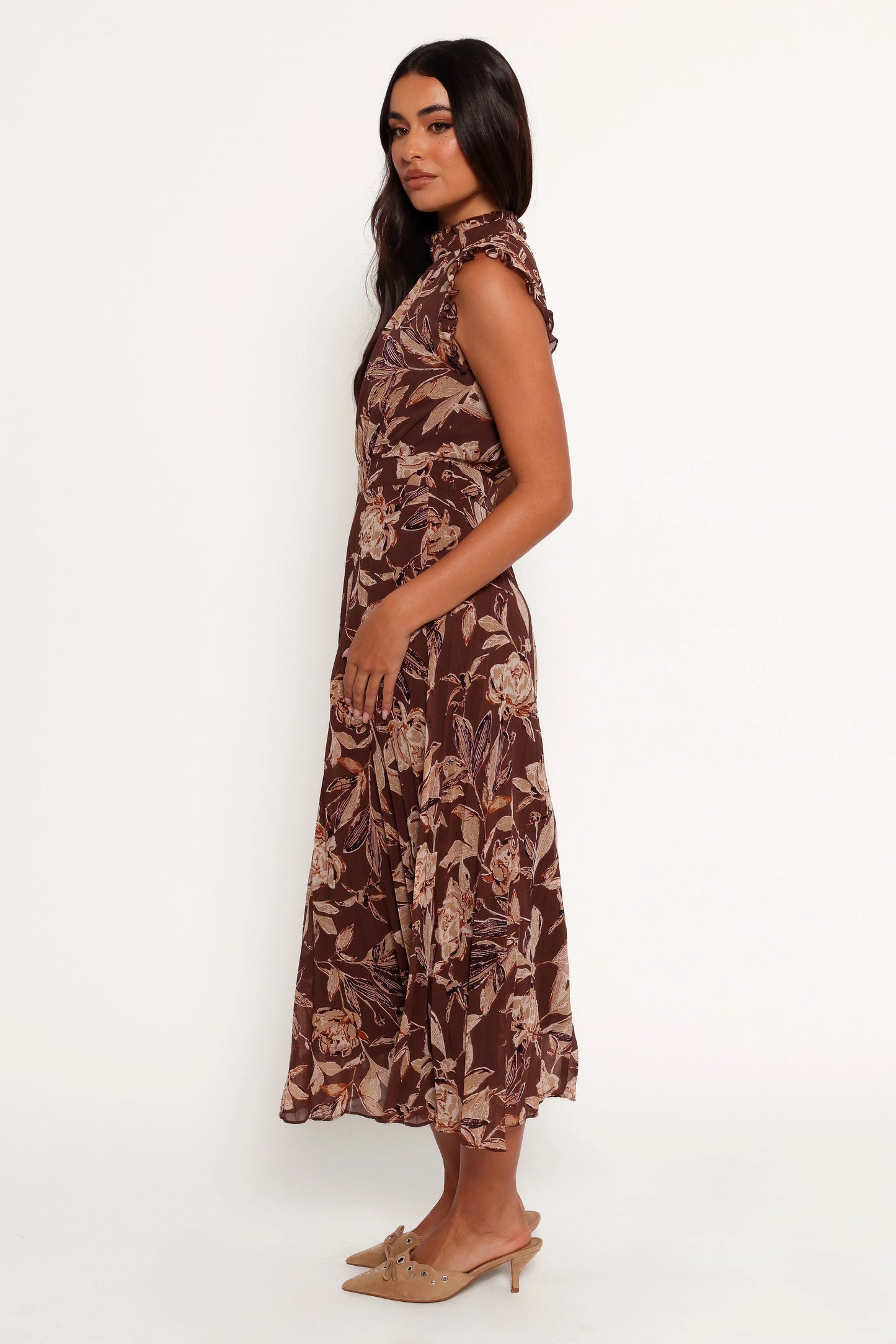 Delphine Maxi Dress Brown Floral
