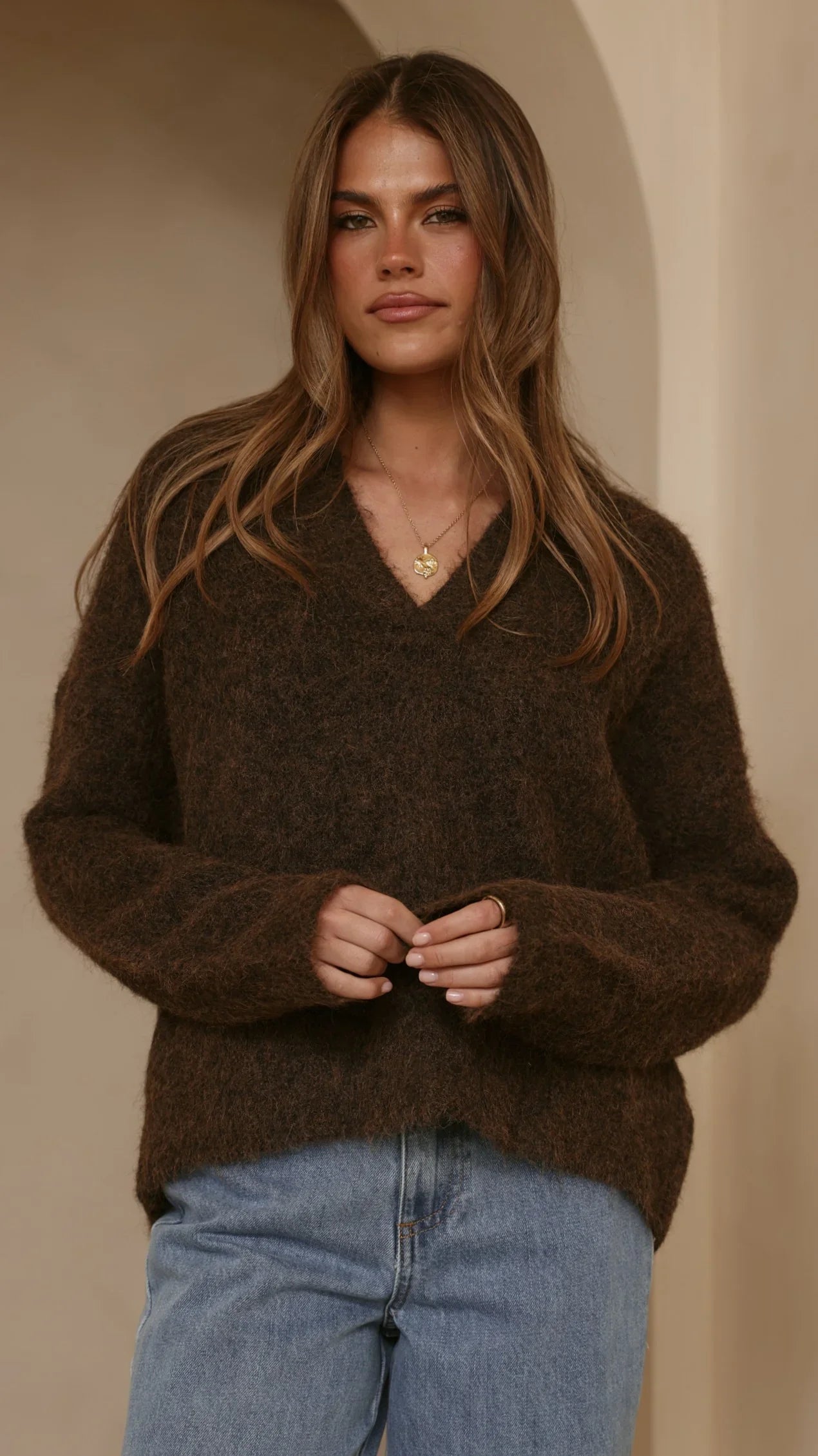 Kouvr Knit Sweater Brown