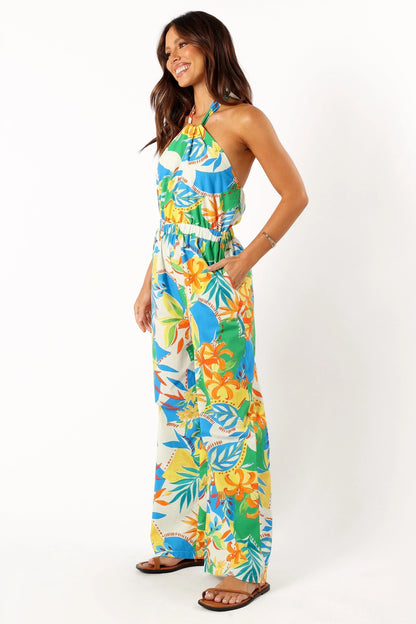 Harriet Halter Jumpsuit Malta Print