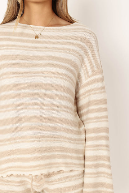Christina Knit Set Beige Stripe