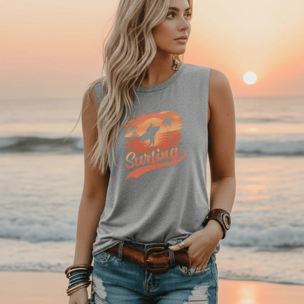 Surfing Graphic Tank Top