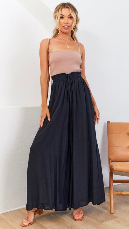 Avery Wide Leg Pants Black