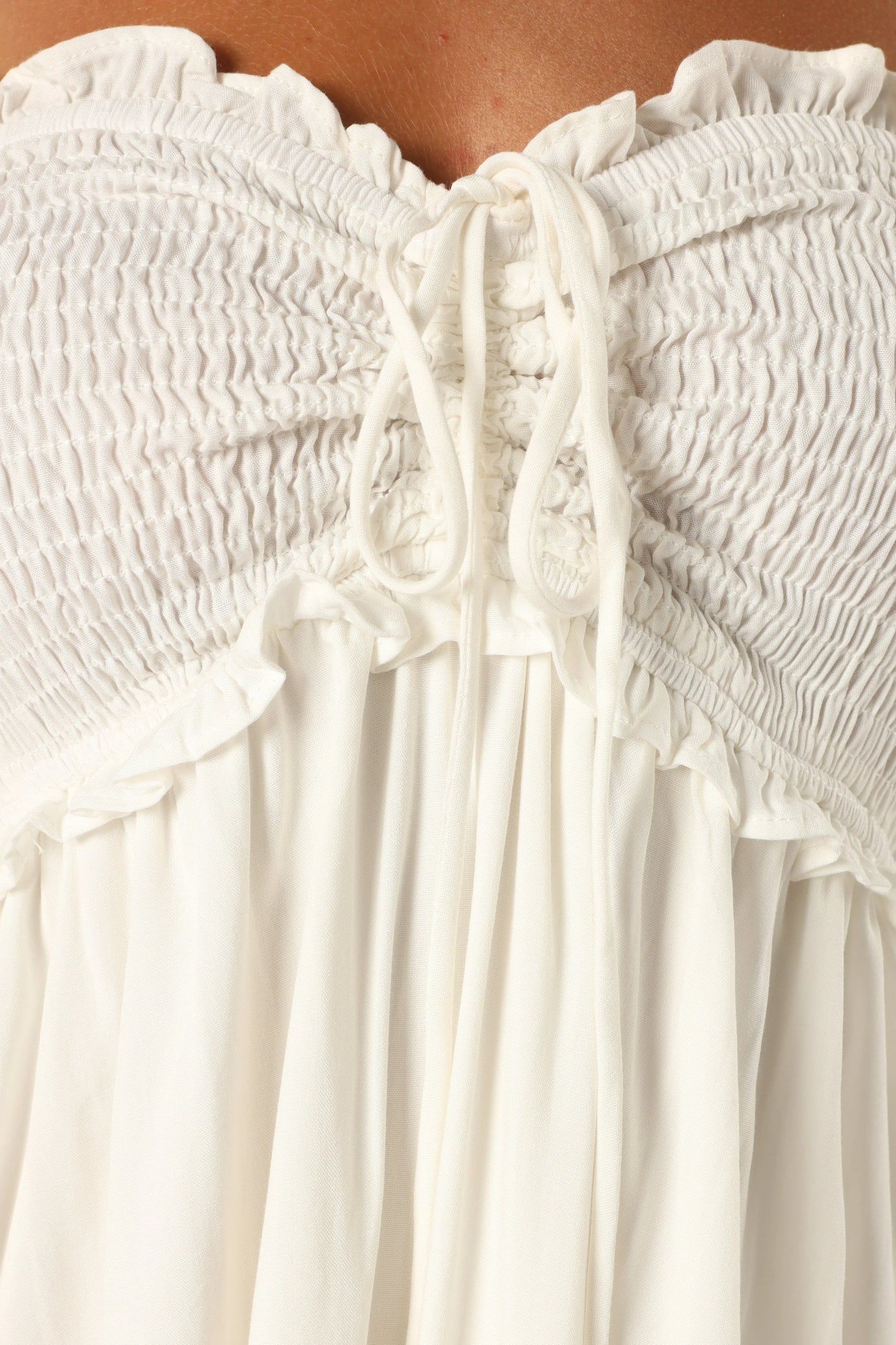 Dayton Strapless Midi Dress White