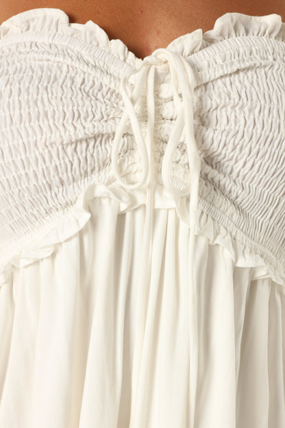 Dayton Strapless Midi Dress White