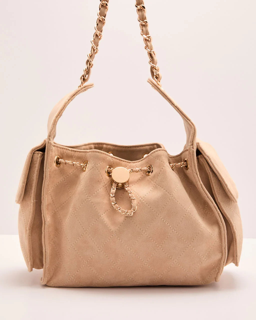 Margy Quilted Stitch Faux Suede Crossbody Bag