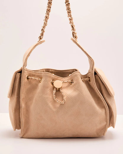 Margy Quilted Stitch Faux Suede Crossbody Bag