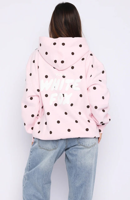 Offstage Printed Oversized Hoodie Posy Polka Dot