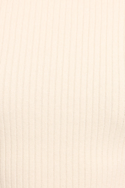 Fleur Ribbed Knit Top Cream