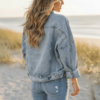 Boho Leopard Print Denim Jacket