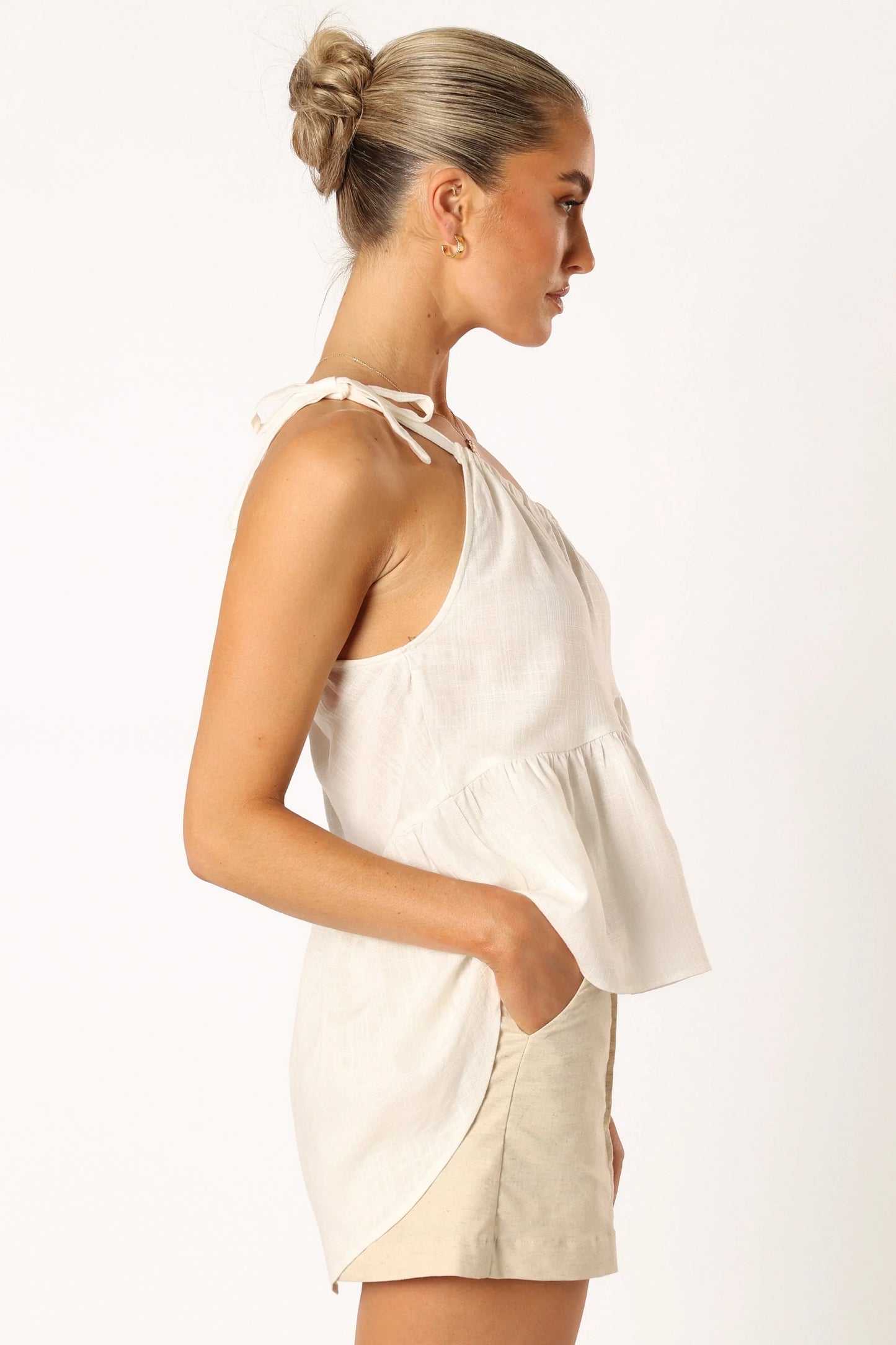 Wanda One Shoulder Top White
