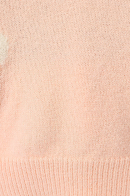 Charlie Flower Knit Sweater Pink