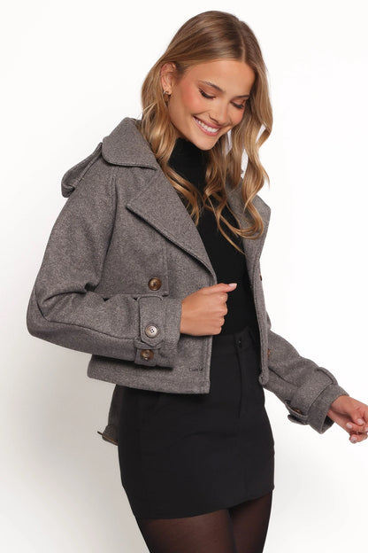 Zayda Crop Jacket Grey