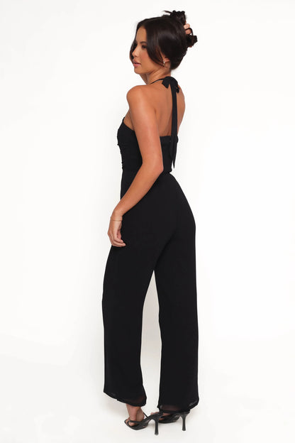 Amhran Halter Jumpsuit Black