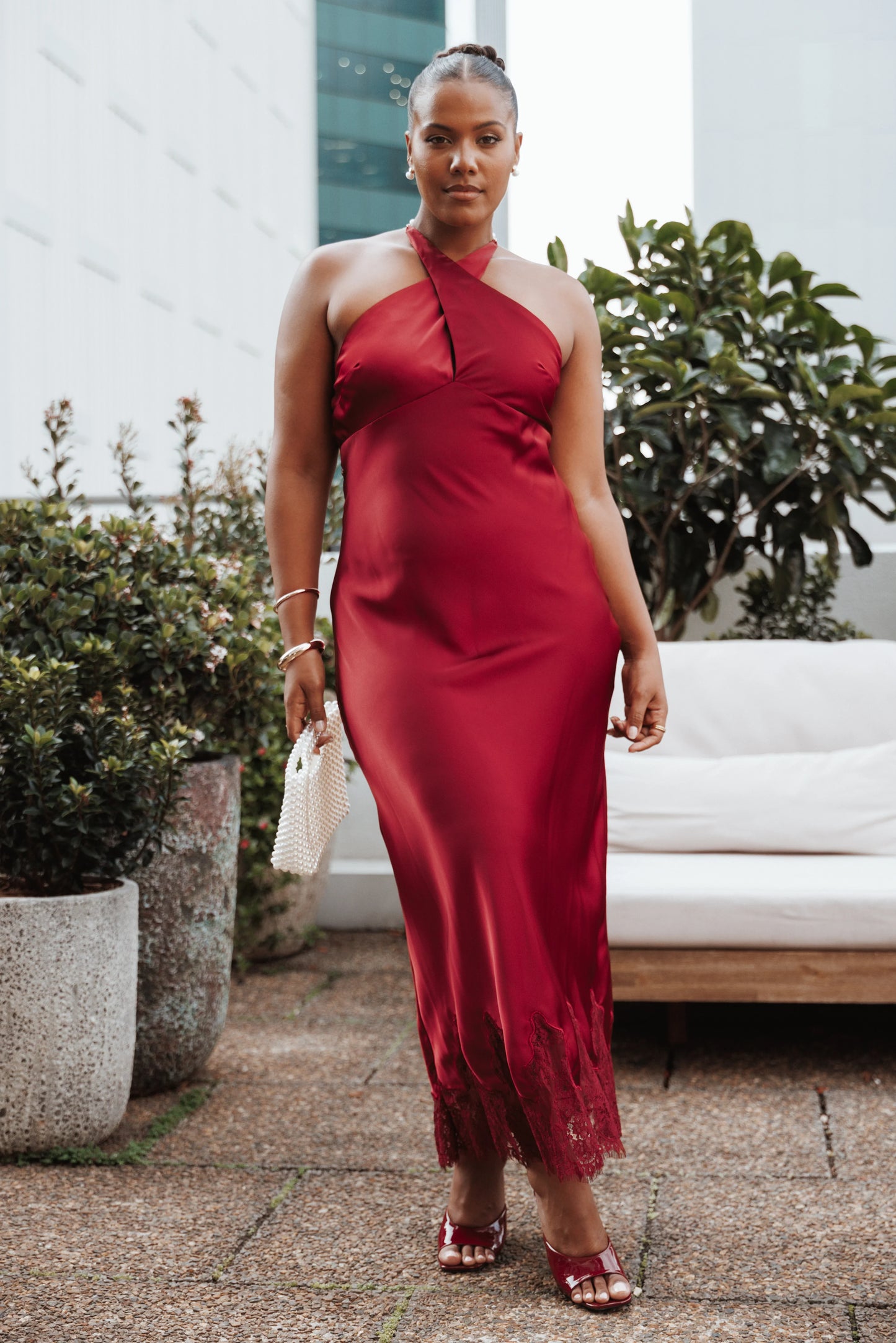 Jeannie Maxi Dress Dark Red