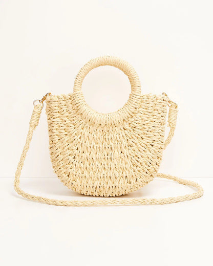 Valencia Small Rounded Straw Tote
