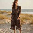 Boho Lace Trim 2 Piece Pants Set