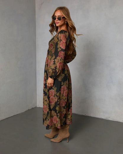 Mekia Printed Smocked Maxi Dress
