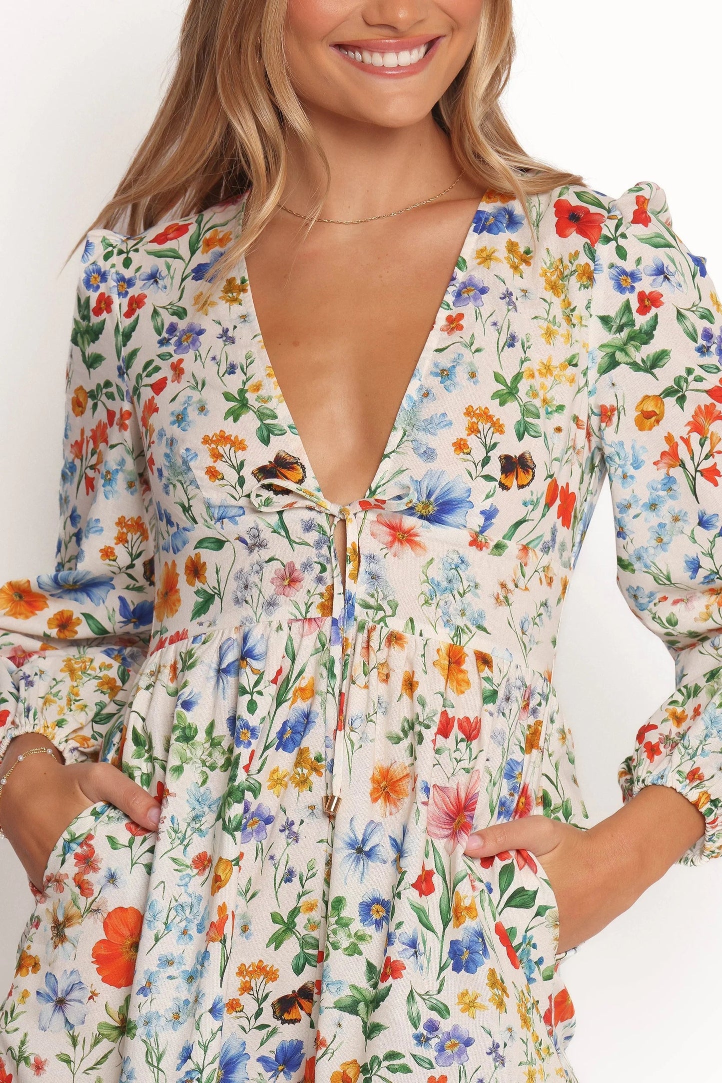 Irisa Long Sleeve Romper Garden Floral