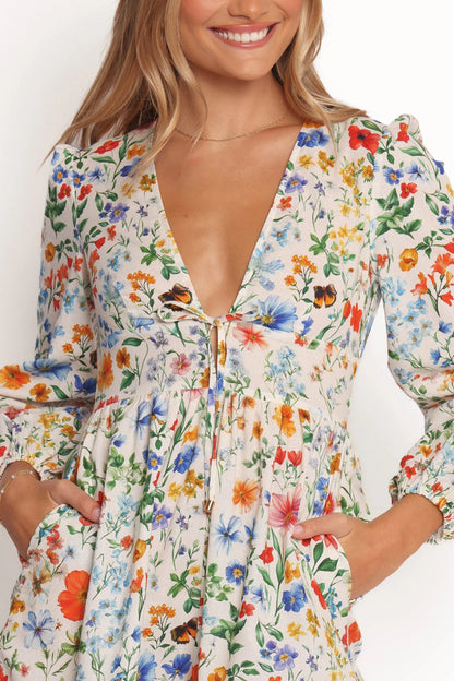 Irisa Long Sleeve Romper Garden Floral