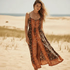 Floral Midi Dress with Spaghetti Straps