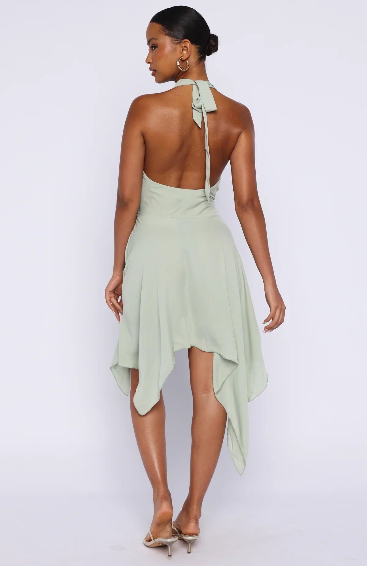 Reminiscing Halter Midi Dress Mint