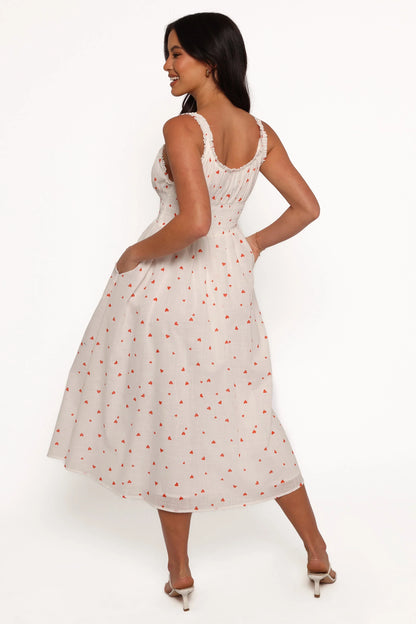 Auguste Midi Dress Ditsy Heart