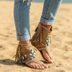 Boho Vintage Beaded Tassel Sandals