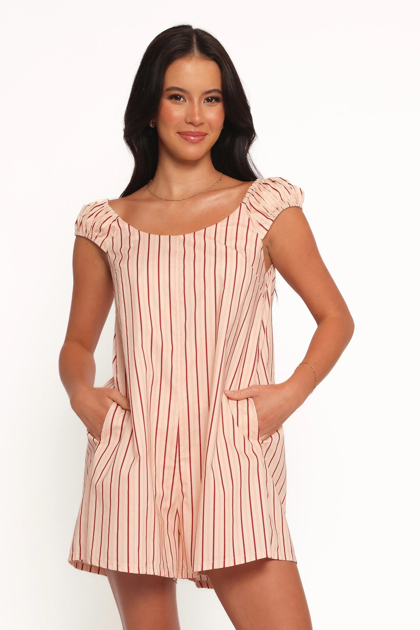 Scobbie Romper Pink Stripe