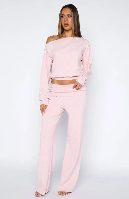 Cant Find The Words Knit Pants Pink
