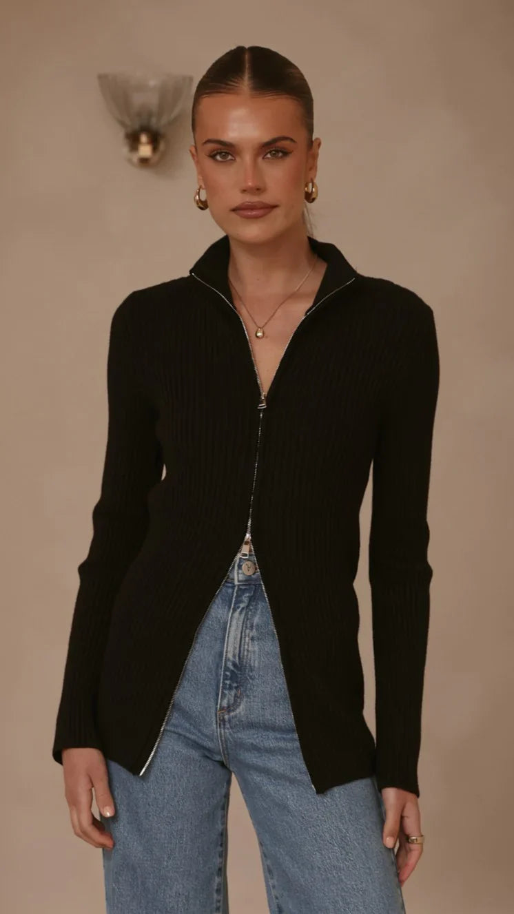 Cleo Long Sleeve Top Black