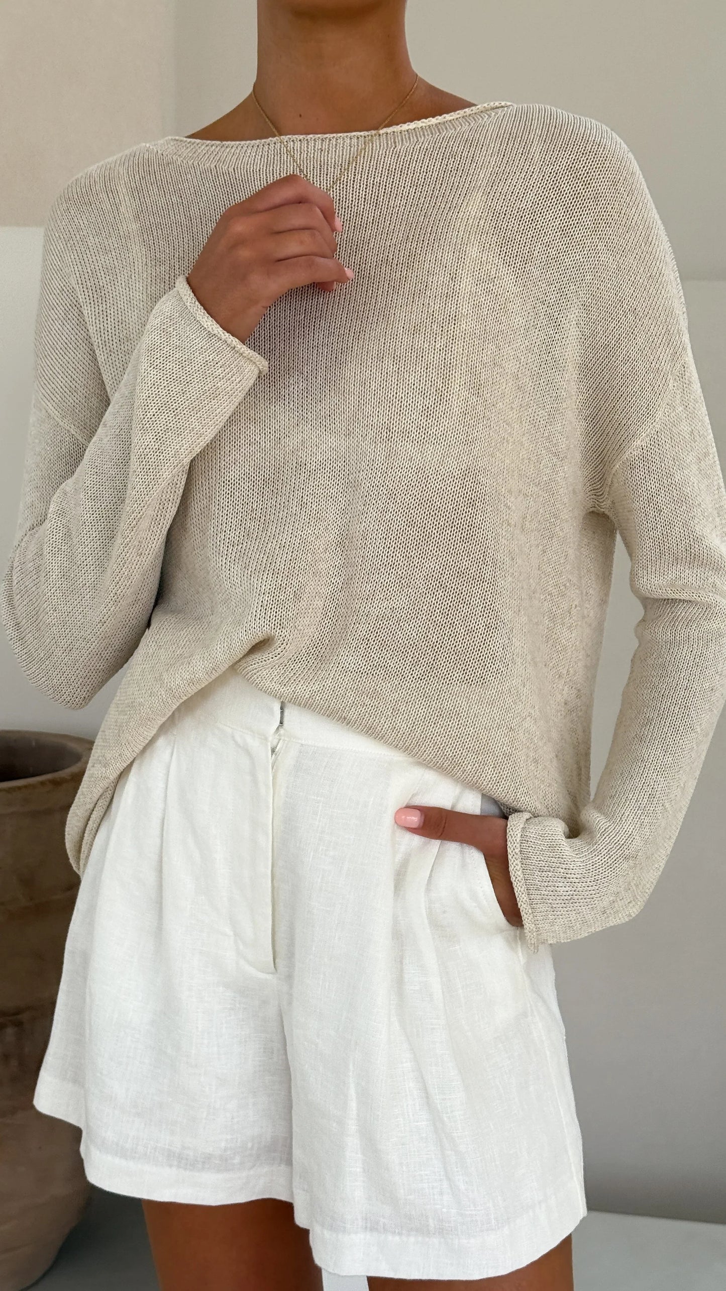 Lakoa Knit Top Natural