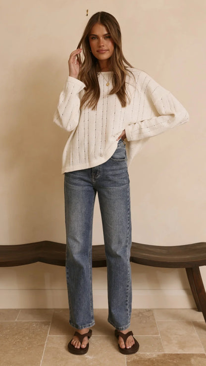 Mia Long Sleeve Top White
