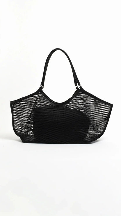 Sporty Weave Tote Black
