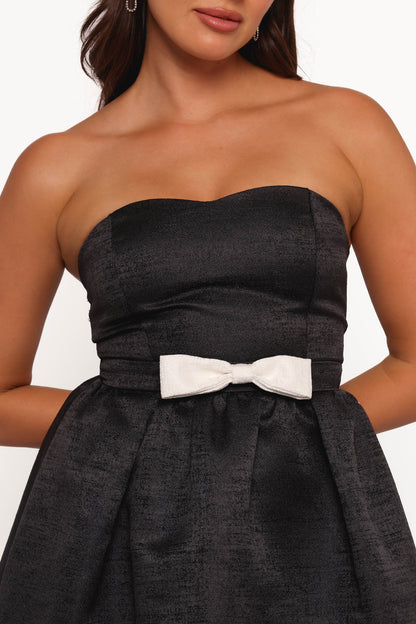 Valentina Mini Bow Dress Black Ivory