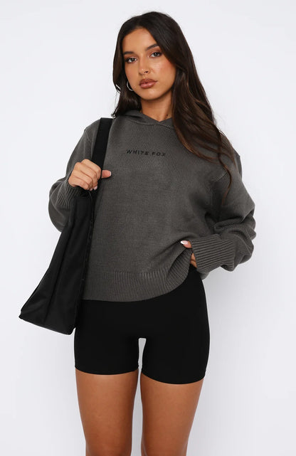 Its Cool Knit Hoodie Charcoal