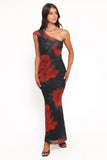 Gerri Off Shoulder Maxi Dress Black Floral
