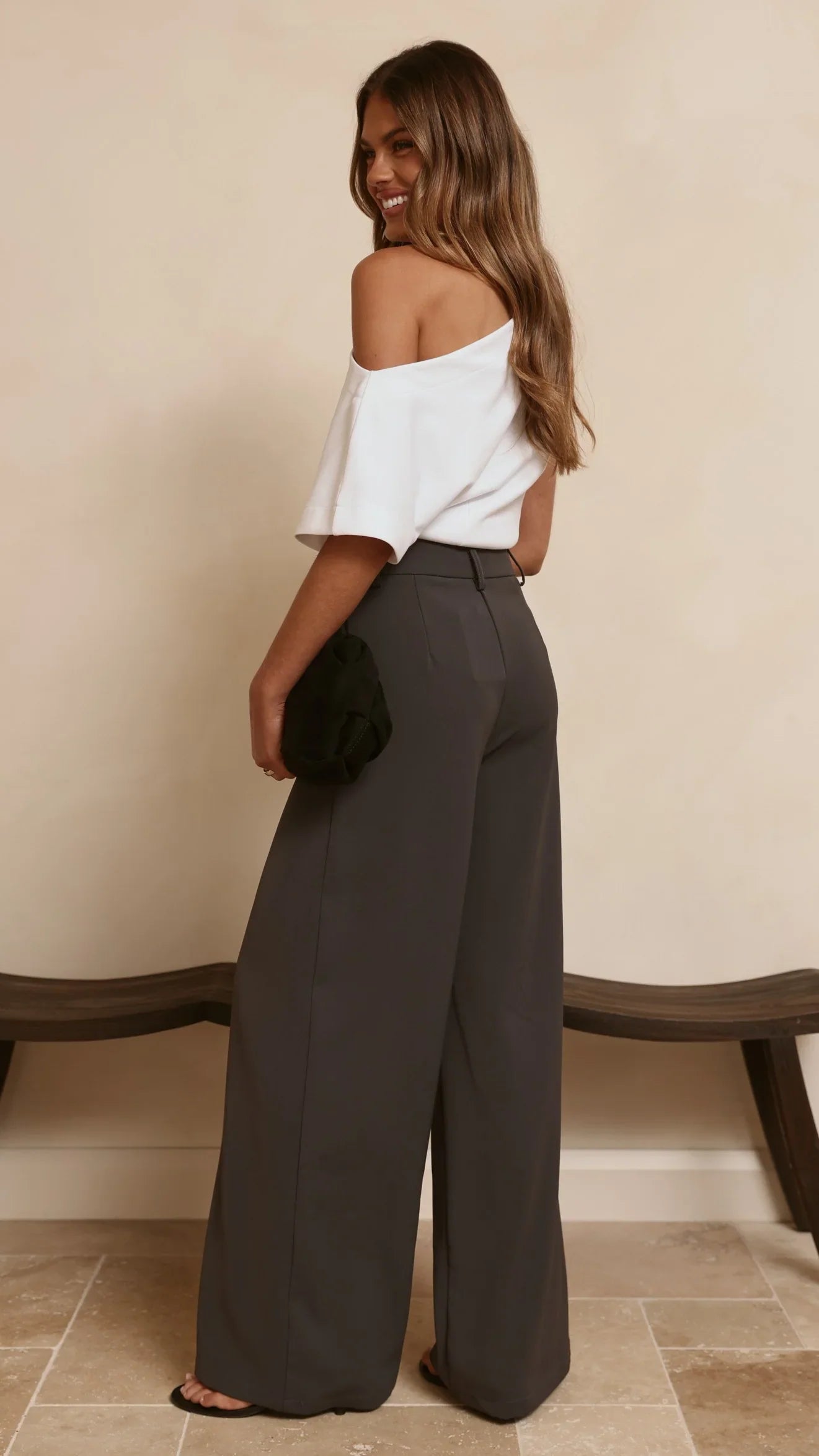 Maeva Tailored Pants Charcoal