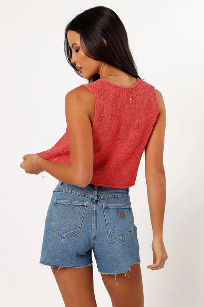 Kendall Knit Top Red