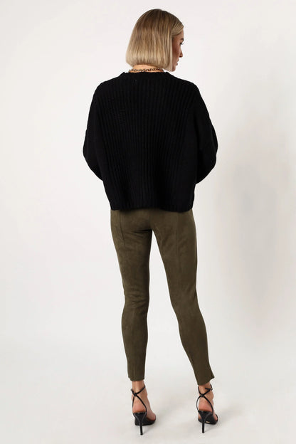 Morgan Suede Look Legging Olive