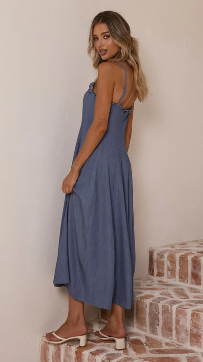 Tanya Maxi Dress Blue Denim